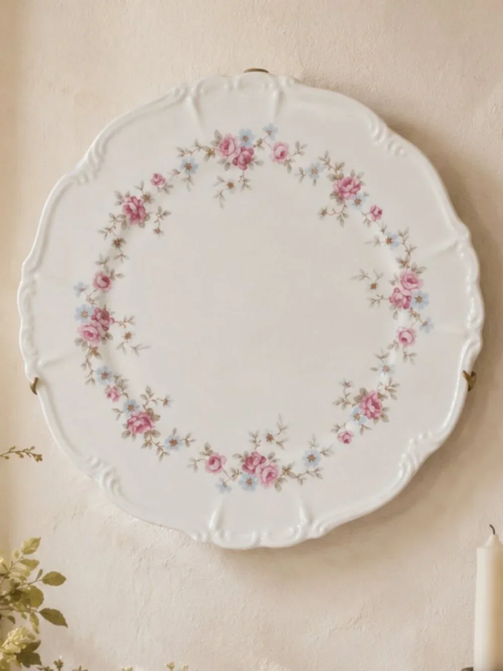 Vintage Edelstein Bavaria Florence Pattern Dinner Plate With Scalloped Edges